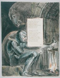 De afdaling van Odin, ontwerp 80 uit De Gedichten van Thomas Gray, 1797-98 door William Blake